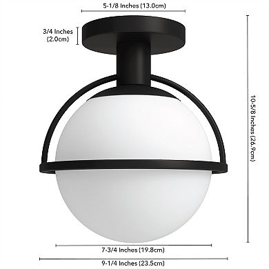 Finley & Sloane Cieonna Wide Semi-Flush Mount Glass Shade Light Fixture