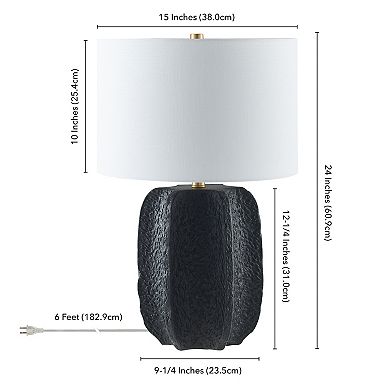 Finley & Sloane Turbida 24-in. Tall Table Lamp & Fabric Shade Decorative Lighting