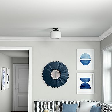 Finley & Sloane Tatum 11-in. Wide Semi Flush Mount Light Fixture with Glass Shade
