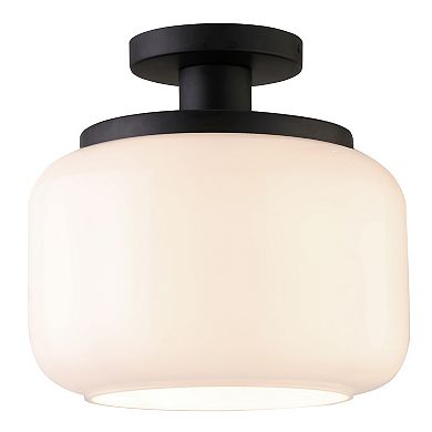 Finley & Sloane Tatum 11-in. Wide Semi Flush Mount Light Fixture with Glass Shade