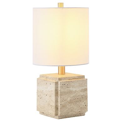 Finley & Sloane Pacha 16-in. Tall Stone Table Lamp - Fabric Shade