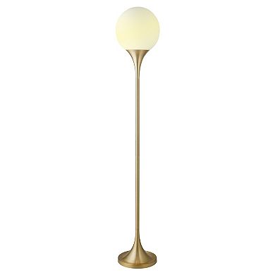 Finley & Sloane Mahdi Torchiere Floor Lamp with Glass Shade