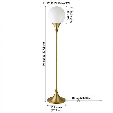 Finley & Sloane Mahdi Torchiere Floor Lamp with Glass Shade