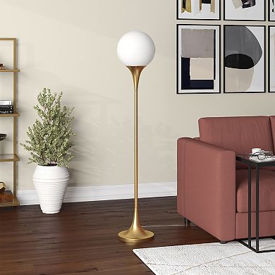 Finley & Sloane Mahdi Torchiere Floor Lamp with Glass Shade