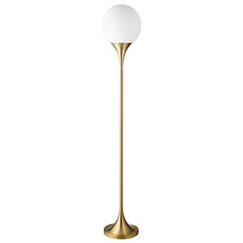 Finley & Sloane Mahdi Torchiere Floor Lamp with Glass Shade