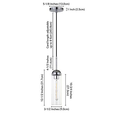 Finley & Sloane Kagan Glass Shade Pendant Light Fixture
