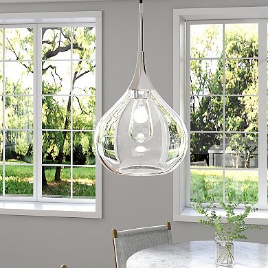 Finley & Sloane Ida 9.5-in. Wide Glass Shade Pendant Light Fixture