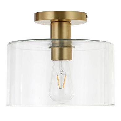 Finley & Sloane Henri 10-in. Wide Semi Flush Mount Light Fixture with Glass Shade
