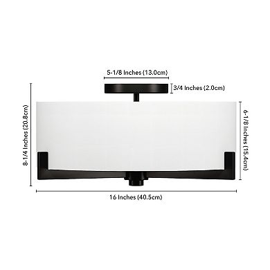 Finley & Sloane Hamlin 17-in. Wide 2-Light Semi Flush Mount Light Fixture with Glass Shade