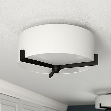 Finley & Sloane Hamlin 17-in. Wide 2-Light Semi Flush Mount Light Fixture with Glass Shade