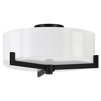 Finley & Sloane Hamlin 17 in Wide 2-Light Semi Flush Mount Light Fixture with Glass Shade