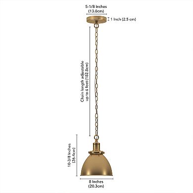 Finley & Sloane Elodie 8-in. Wide Pendant Light Fixture - Metal Shade