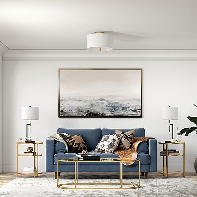 Finley & Sloane Ellis 16-in. Fabric Shade Flush Mount Light Fixture