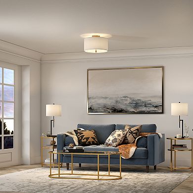 Finley & Sloane Ellis 16-in. Fabric Shade Flush Mount Light Fixture