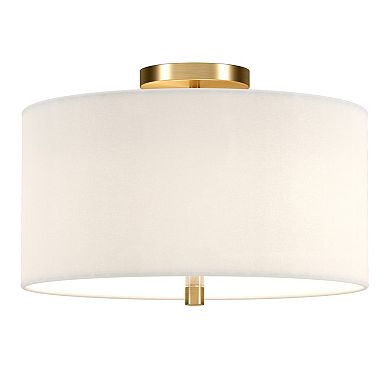 Finley & Sloane Ellis 16-in. Fabric Shade Flush Mount Light Fixture