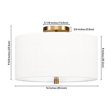 Finley & Sloane Ellis 16-in. Fabric Shade Flush Mount Light Fixture