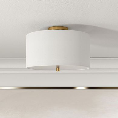 Finley & Sloane Ellis 16-in. Fabric Shade Flush Mount Light Fixture