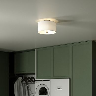 Finley & Sloane 12-in. Flush Mount Light Fixture with Fabric Shade
