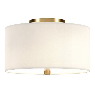 Finley & Sloane 12-in. Flush Mount Light Fixture with Fabric Shade