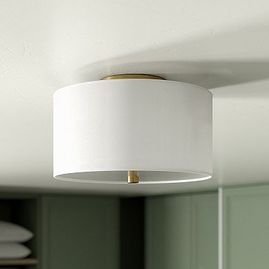 Finley & Sloane 12-in. Flush Mount Light Fixture with Fabric Shade