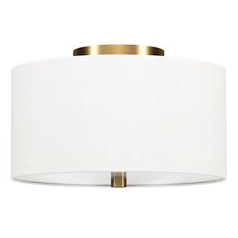 Finley & Sloane 12 in Flush Mount Light Fixture with Fabric Shade