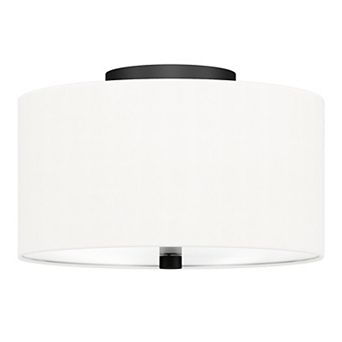 Finley & Sloane 12 in Flush Mount Light Fixture with Fabric Shade