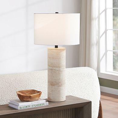 Finley & Sloane Corbett 29-in. Tall Natural Travertine Table Lamp