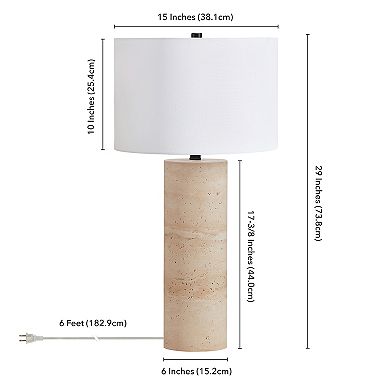 Finley & Sloane Corbett 29-in. Tall Natural Travertine Table Lamp