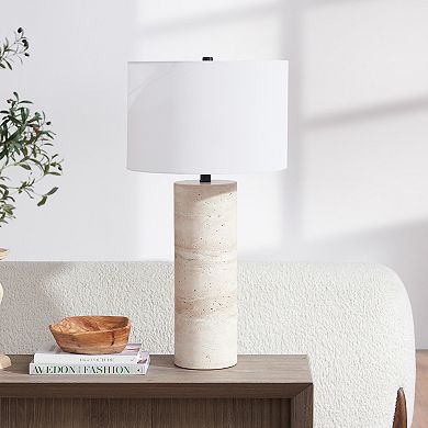 Finley & Sloane Corbett 29-in. Tall Natural Travertine Table Lamp