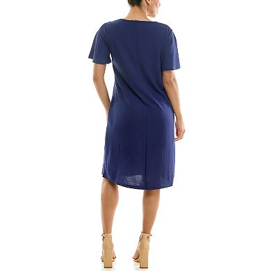 Women's Nina Leonard Crochet Trapeze Dress