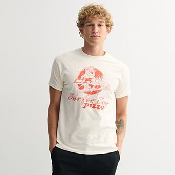 Men's Stranger Things Surfer Boy Pizza Graphic Tee