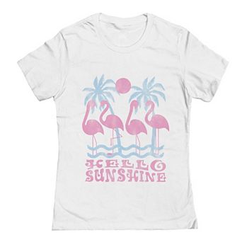 Juniors' Grayson Threads The Label Hello Sunshine Flamingos Graphic Tee