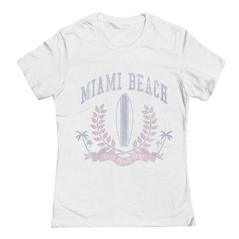 Juniors' Grayson Threads The Label Miami Beach Graphic Surf Board T-Shirt