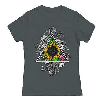 Juniors' Threadless Sunflower Sacred Geometry Graphic Tee