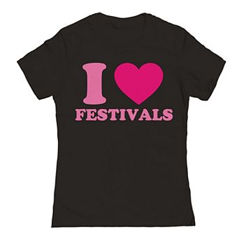 Juniors' I Love Festivals Graphic T-Shirt