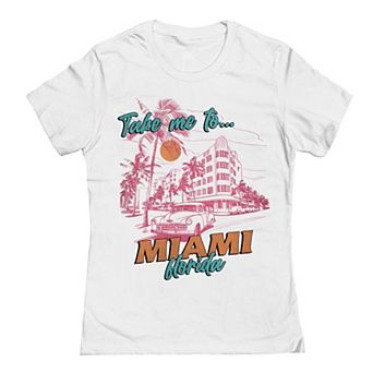 Juniors' Take Me To Miami Graphic T-Shirt