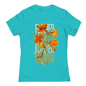 Juniors' Orange Bouquet Graphic T-Shirt