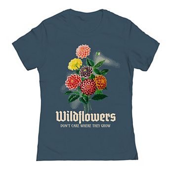 Juniors' Wildflowers Graphic T-Shirt