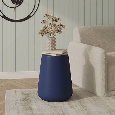 14" Round End Table in Fiberstone with Tapered Base Design Glint Collection