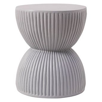 15" Wide Side Table in Painted Fiberstone with Hourglass Design Spire Collection