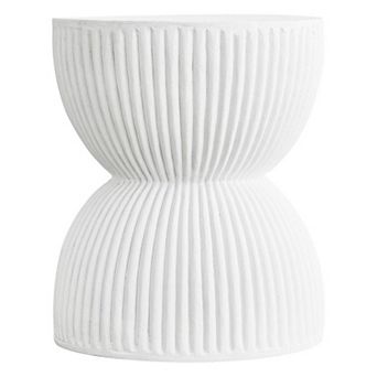 15" Wide Side Table in Painted Fiberstone with Hourglass Design Spire Collection