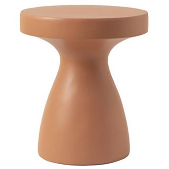 16" Round Side Table in Fiberstone with Hourglass Pedestal Design Wisp Series