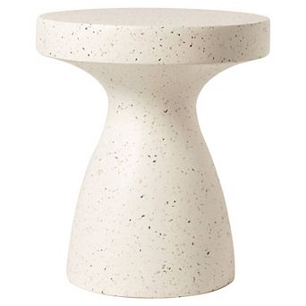 16" Round Side Table in Fiberstone with Hourglass Pedestal Design Wisp Series