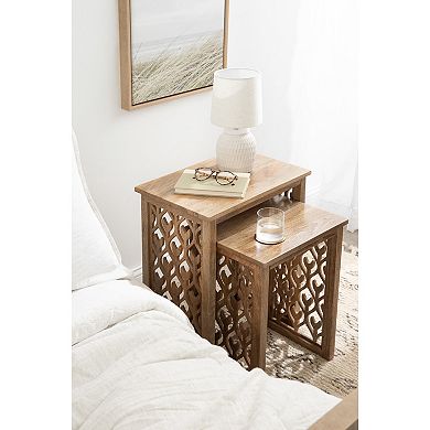 Karni Wooden Nesting Tables 2 Piece