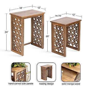 Karni Wooden Nesting Tables 2 Piece