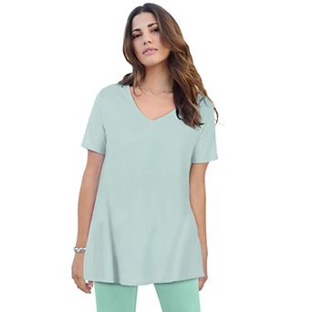 Roaman's Women's Plus Size Ultimate Short Sleeve Swing Tee