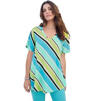 Roaman's Women's Plus Size Ultimate Short Sleeve Swing Tee