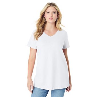 Roaman's Women's Plus Size Ultimate Short Sleeve Swing Tee