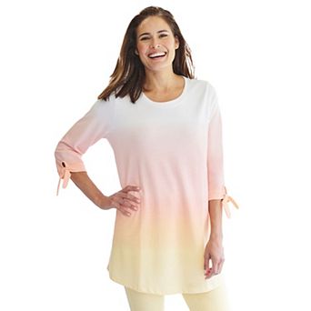 Woman Within Plus Size French Terry Tie-Sleeve Sweatshirt