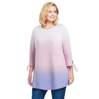 Woman Within Plus Size French Terry Tie-Sleeve Sweatshirt